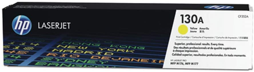 HP 130A CF352A pack de 1, toner d'origine, imprimantes HP Color LaserJet Pro, jaune HP 130A CF352A pack de 1, toner d'origine, imprimantes HP Color LaserJet Pro, jaune